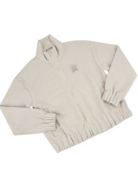 Peter Millar Waffle Knit Jacket Funnel Neck Zip Up